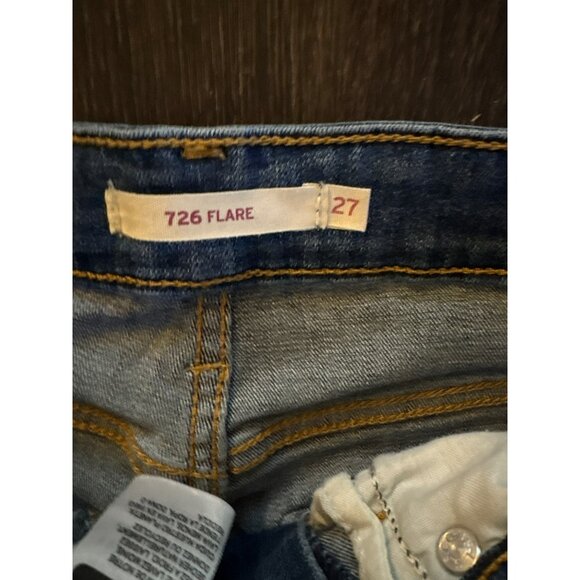 Levi's 726 Flare Distressed Ripped Jeans Size 27 - Picture 3 of 11